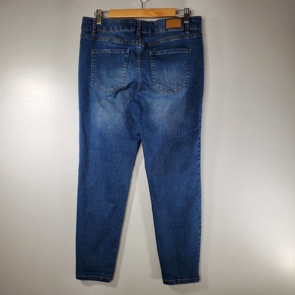 Tahari Kelly Mid-Rise Skinny Jeans Medium Wash Indigo Blue Size 12/31 - Picture 4 of 12